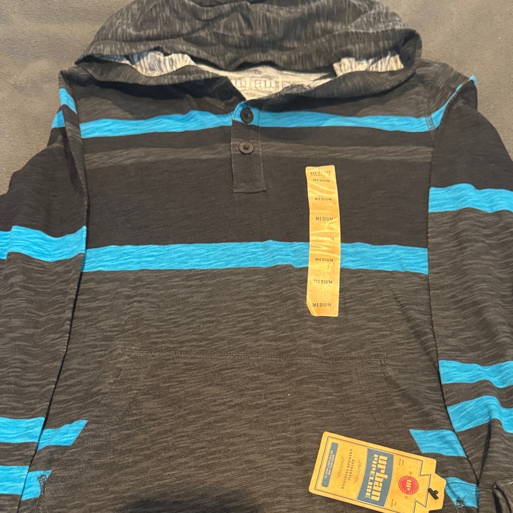 Urban Pipeline Charcoal and Teal Hoodie